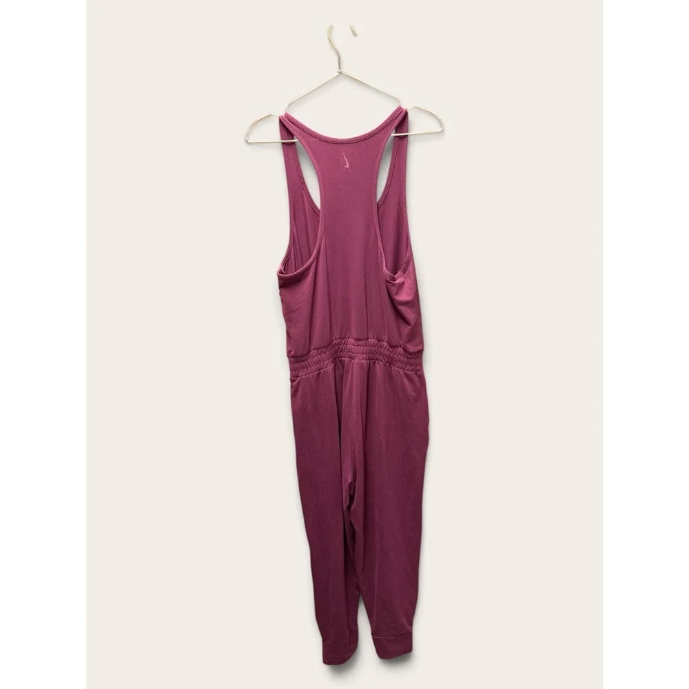 Nike Dri-FIT Womens Racerback Jumpsuit Plum Berry Jogger One Piece Medium